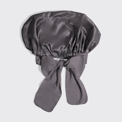 Kitsch Adjustable Oversized Satin Bonnet - Charcoal