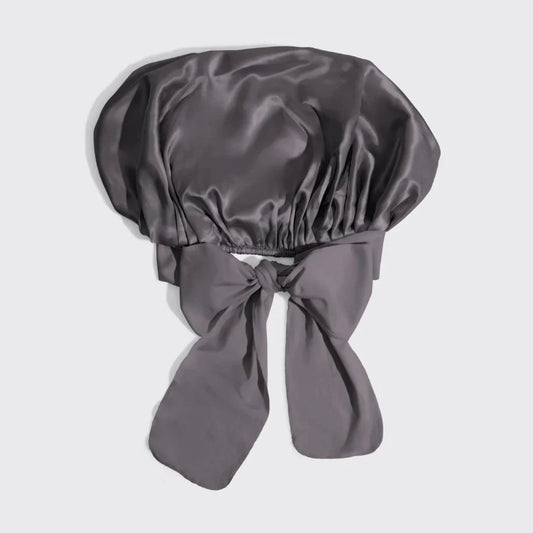 Kitsch Adjustable Oversized Satin Bonnet - Charcoal