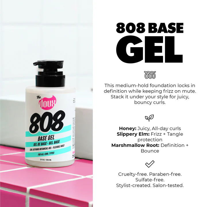The Doux 808 Base Gel Curl Defining Gel Flexible Hold for All Curl Types