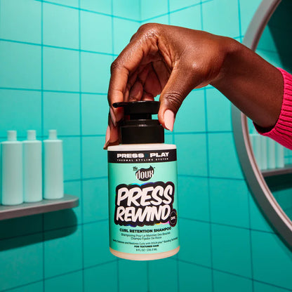 The Doux Press Rewind Curl Retention Shampoo for Cleansing and Restoring Curly Hair