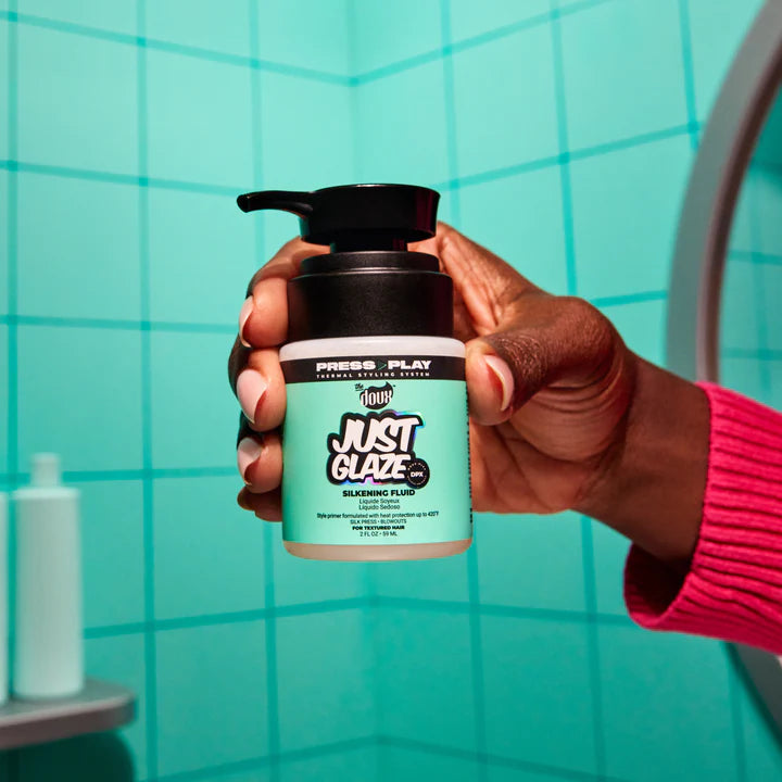 The Doux Just Glaze Silkening Fluid Blowout Primer to Fight Frizz and Block